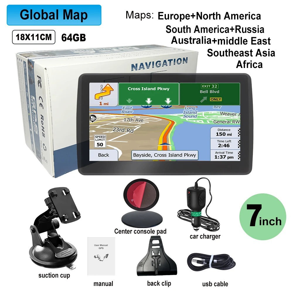 7 Inch GPS Navigation System for Car & Truck: Canada & North America