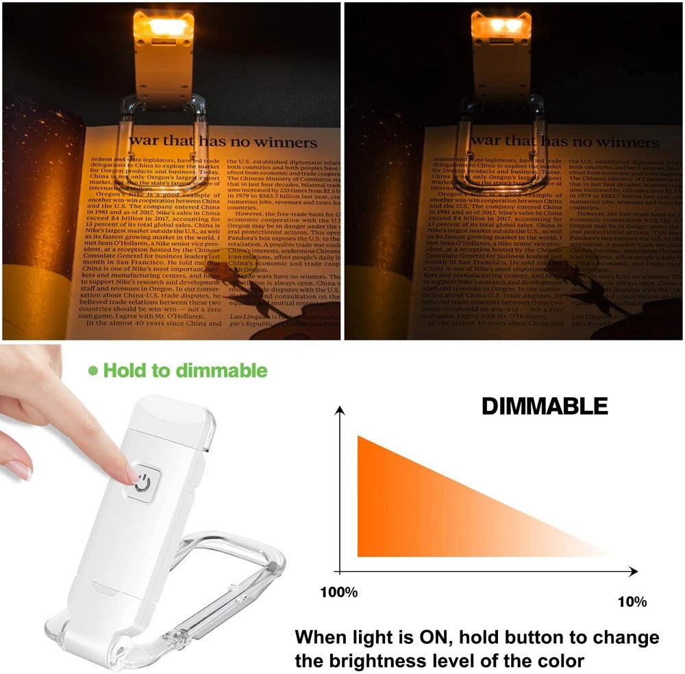 Mini USB Rechargeable LED Reading Clip Light