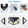 100 LED Solar Outdoor Wall Lights with PIR Motion Sensor