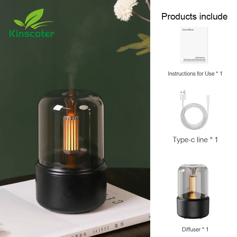 Portable Mini Aroma Diffuser & Humidifier with USB, Essential Oil Sprayer, and Night Light