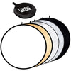 24 inchi 5 in 1 Collapsible Reflector Portable Light Diffuser with Multi-Color Options for Photography