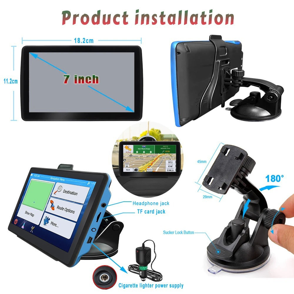 7 Inch GPS Navigation System for Car & Truck: Canada & North America