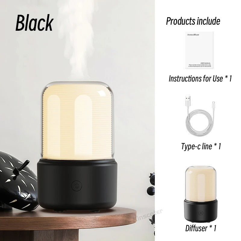 Portable Mini Aroma Diffuser & Humidifier with USB, Essential Oil Sprayer, and Night Light