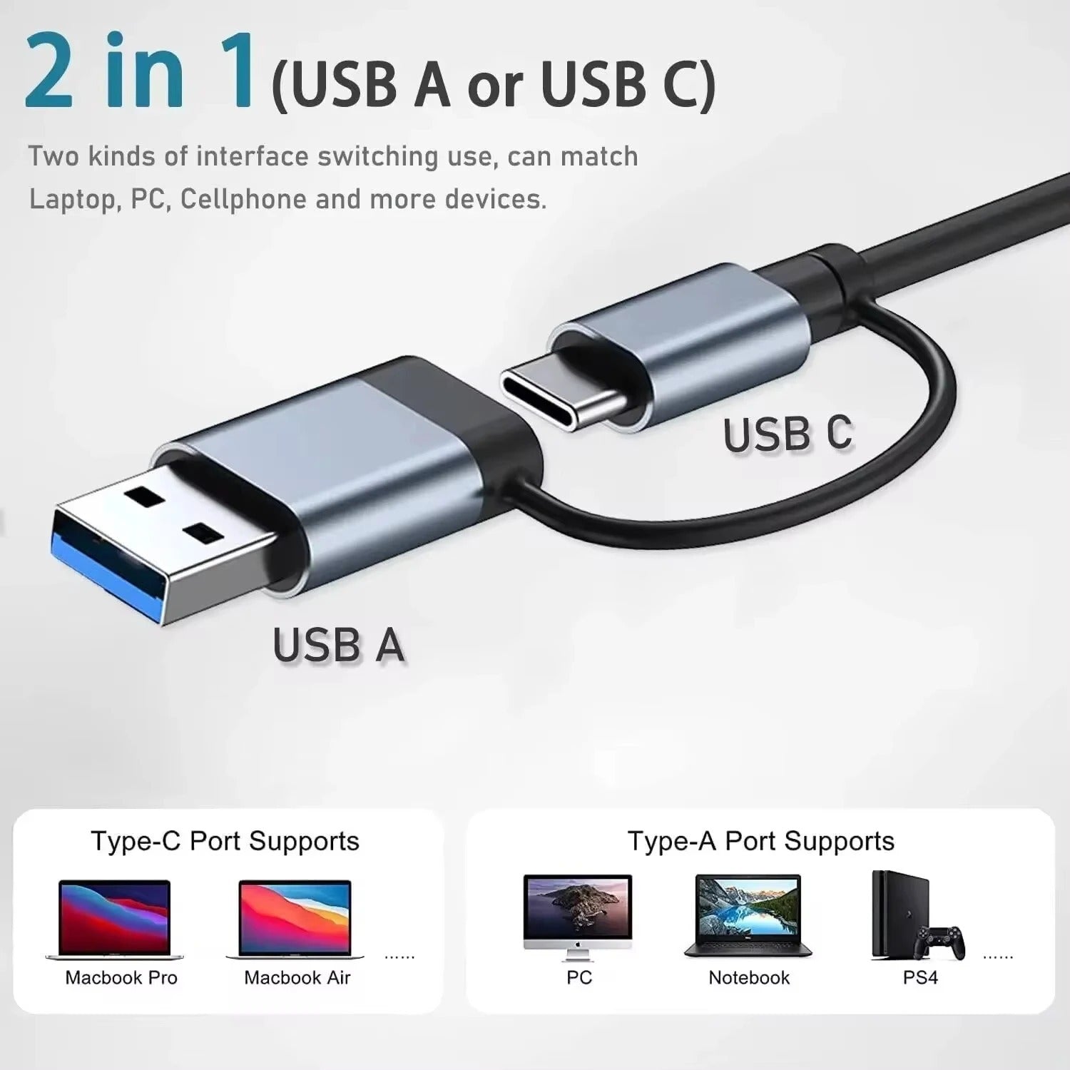 NexLink 8 in 1 USB Hub with Card Reader