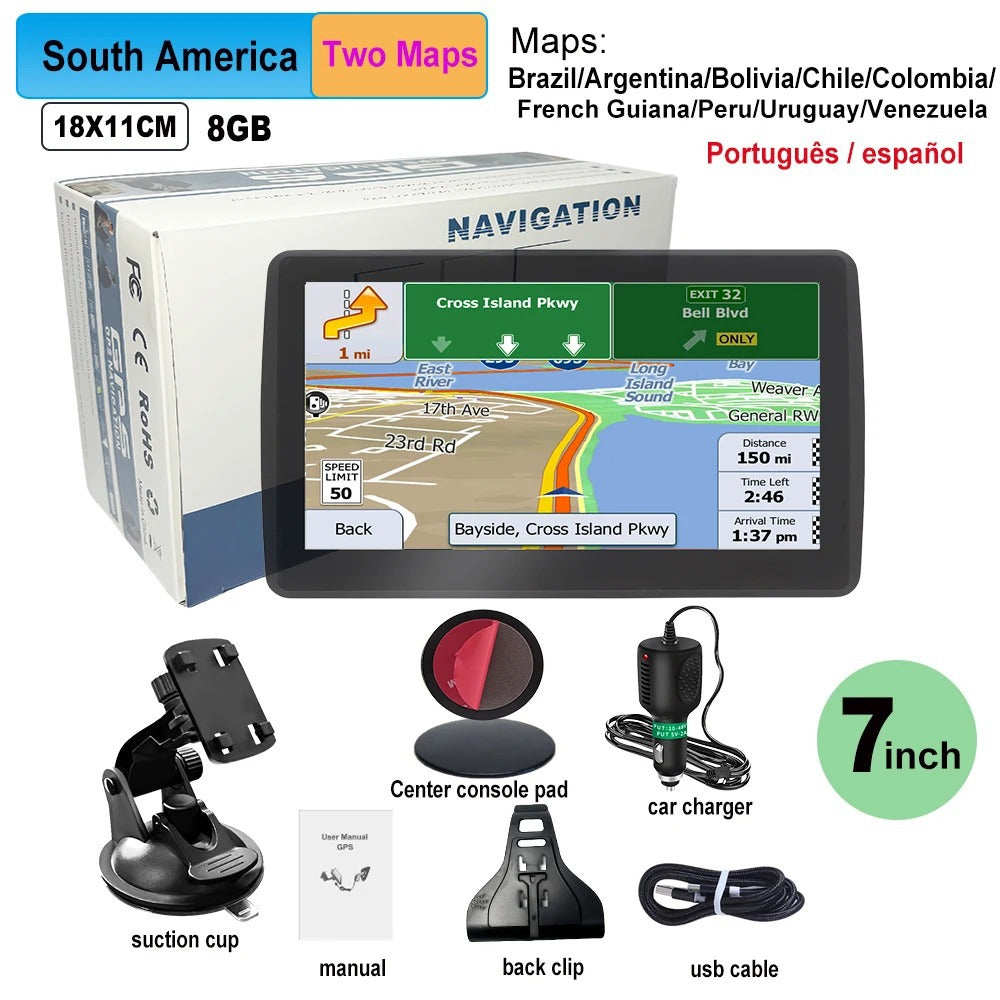 7 Inch GPS Navigation System for Car & Truck: Canada & North America