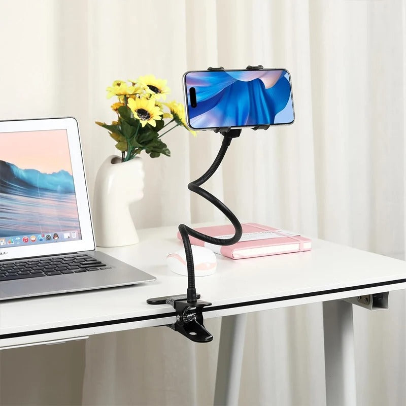 FlexEase 360° Gooseneck Phone Holder - Universal, Hands-Free, and Fully Adjustable