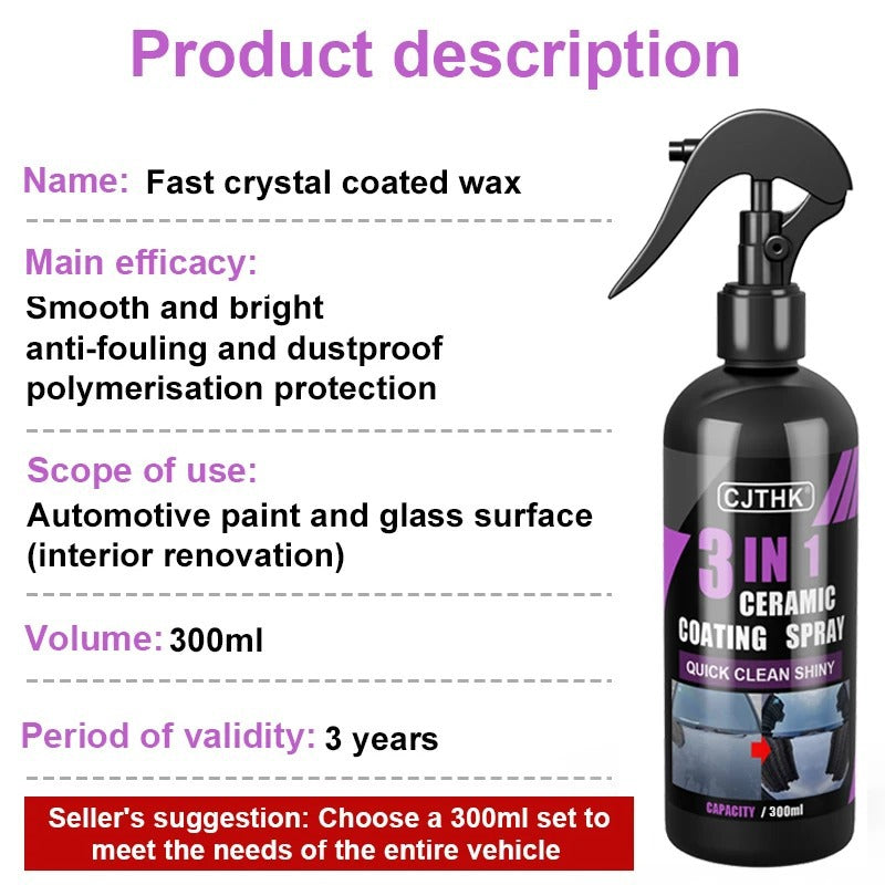 CrystalGuard Car Ceramic Nano Coating – Nano Crystal Hydrophobic Paint Polish & Coating Agent