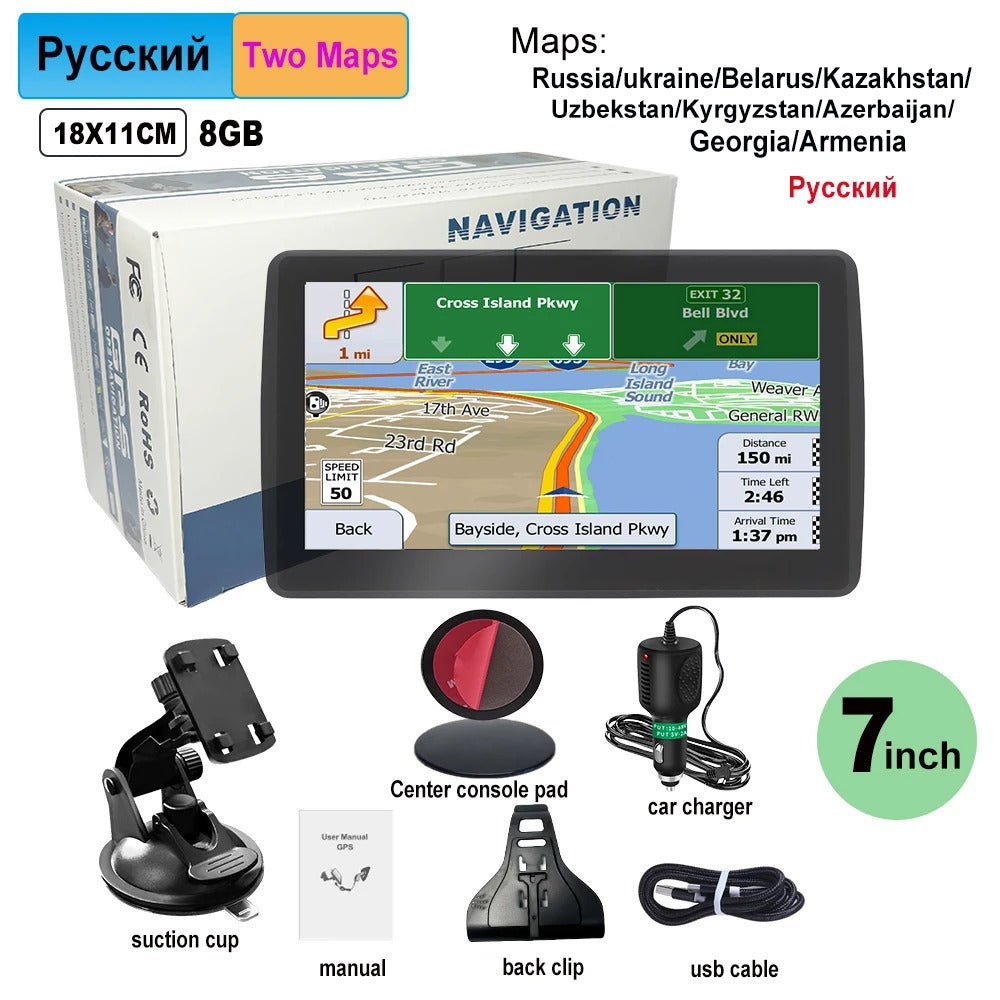 7 Inch GPS Navigation System for Car & Truck: Canada & North America