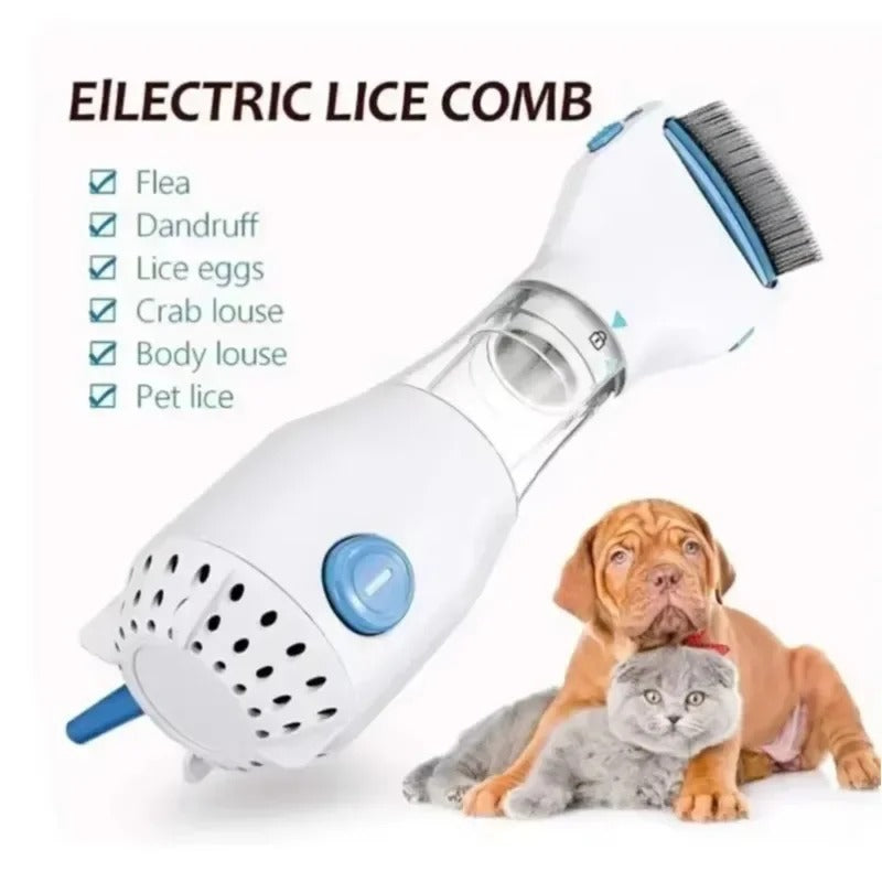 3 in 1 Electric Pet Brush Flea & Lice Removal, Hair Cleaner for Cats and Puppies