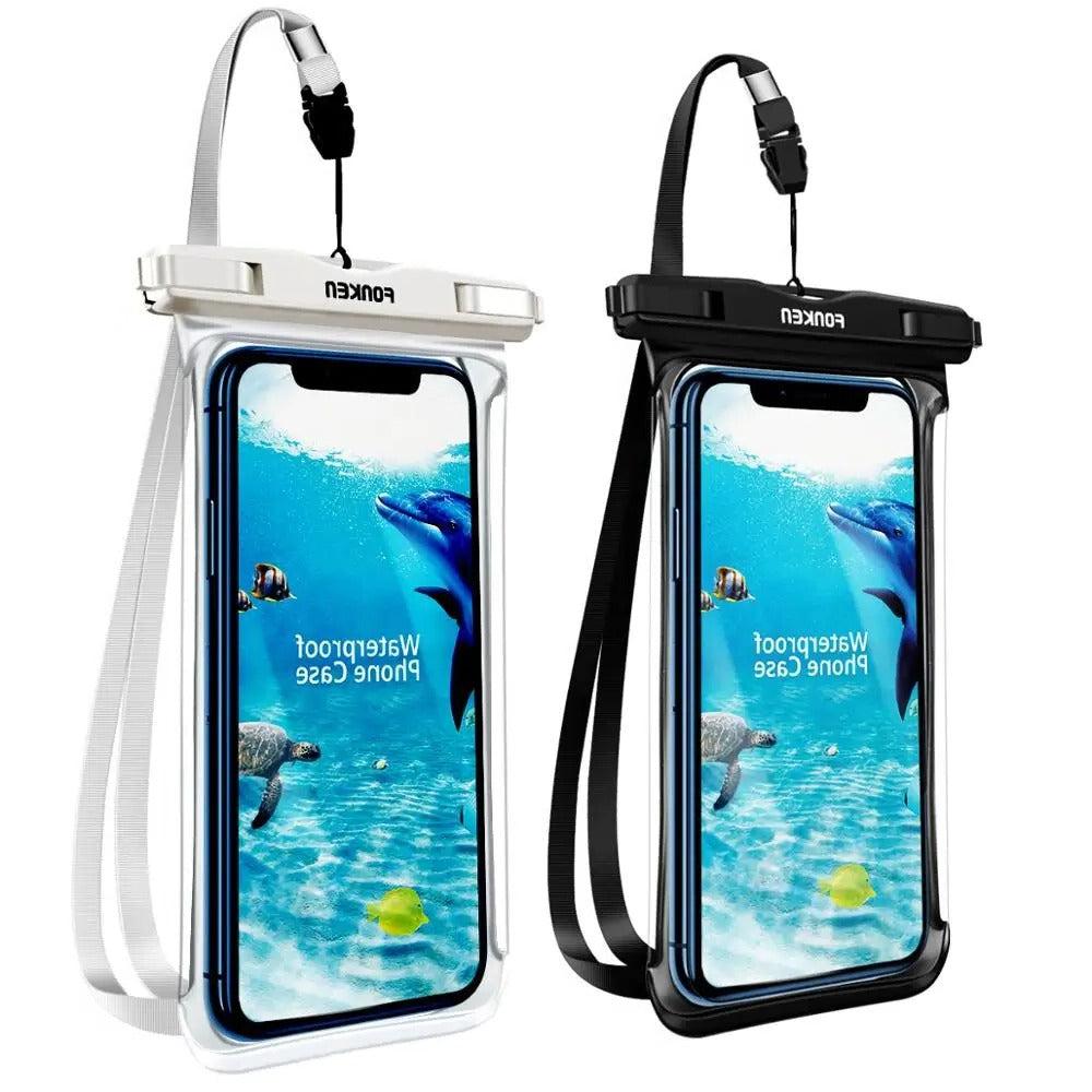 FONKEN Full View Waterproof Phone Case  Transparent Underwater Dry Bag for Swimming, Snow, and Rain