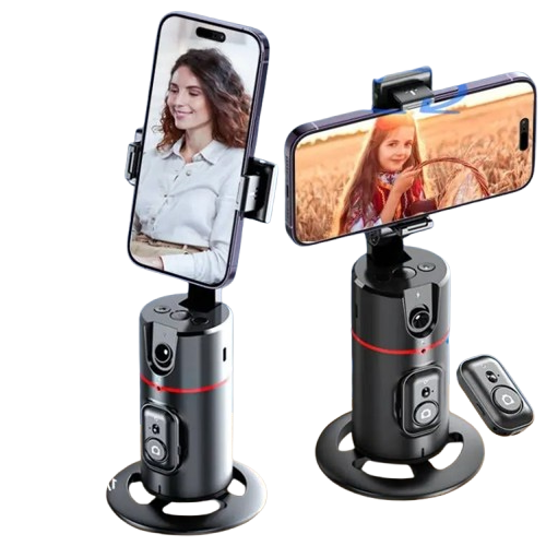 P02 360° Rotation Gimbal Stabilizer with Face Tracking and Remote Shutter for TikTok and Smartphone Live Streaming