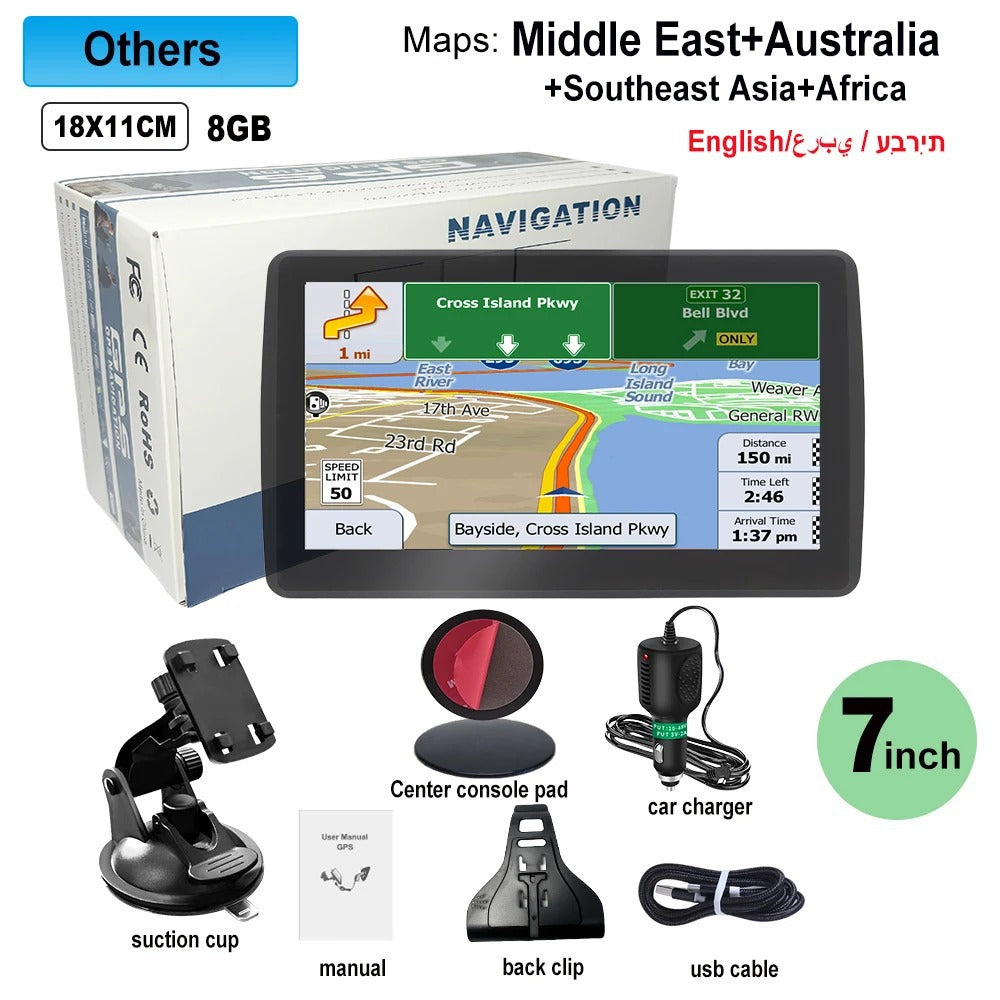 7 Inch GPS Navigation System for Car & Truck: Canada & North America