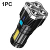 High Power LED Flashlight with COB Side Light  Rechargeable Camping Lantern, 4 Lighting Modes, Portable Handheld Torch