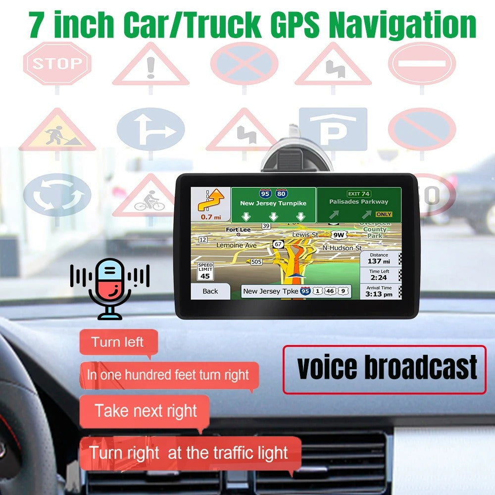 7 Inch GPS Navigation System for Car & Truck: Canada & North America