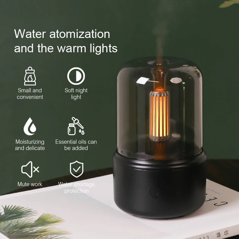 Portable Mini Aroma Diffuser & Humidifier with USB, Essential Oil Sprayer, and Night Light