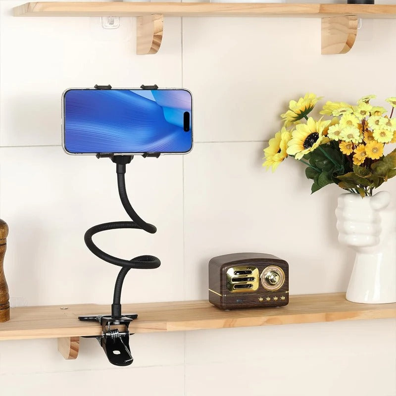 FlexEase 360° Gooseneck Phone Holder - Universal, Hands-Free, and Fully Adjustable