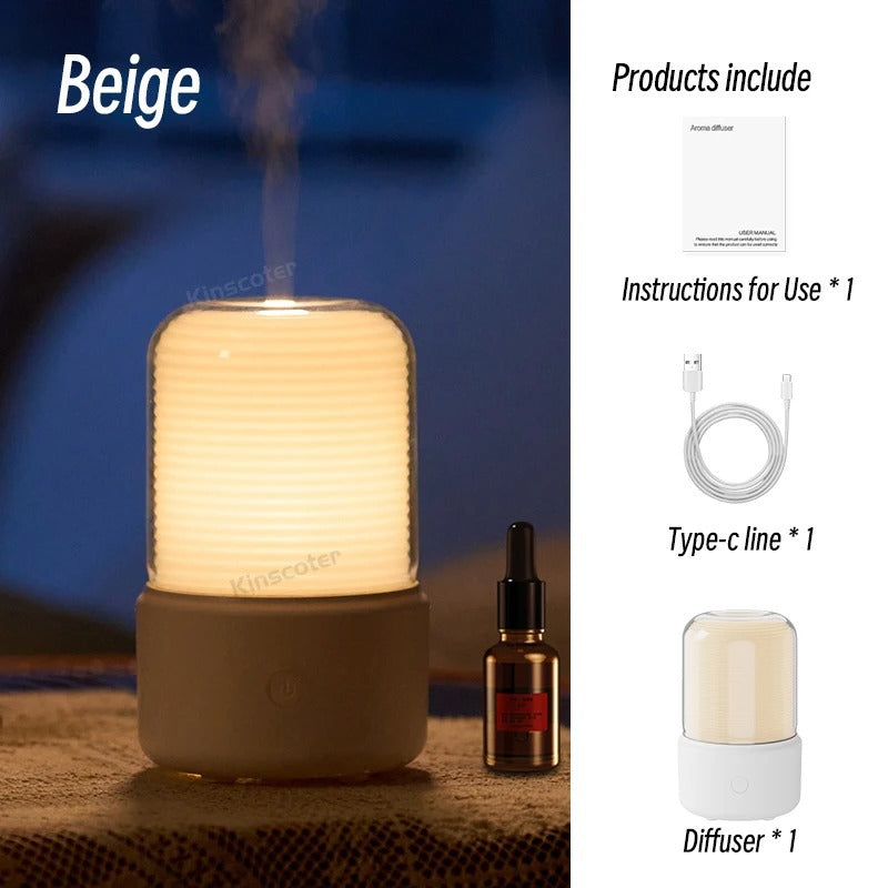 Portable Mini Aroma Diffuser & Humidifier with USB, Essential Oil Sprayer, and Night Light