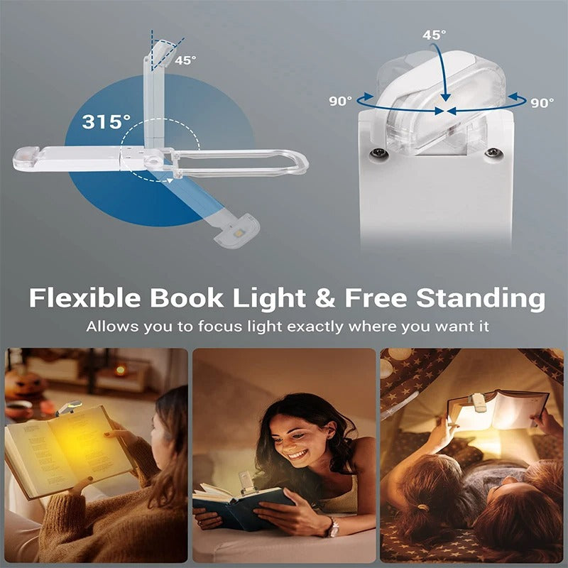 Mini USB Rechargeable LED Reading Clip Light