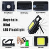 Mini LED Keychain Flashlight  Multifunctional COB Lamp with USB Charging for Camping, Hiking, Fishing